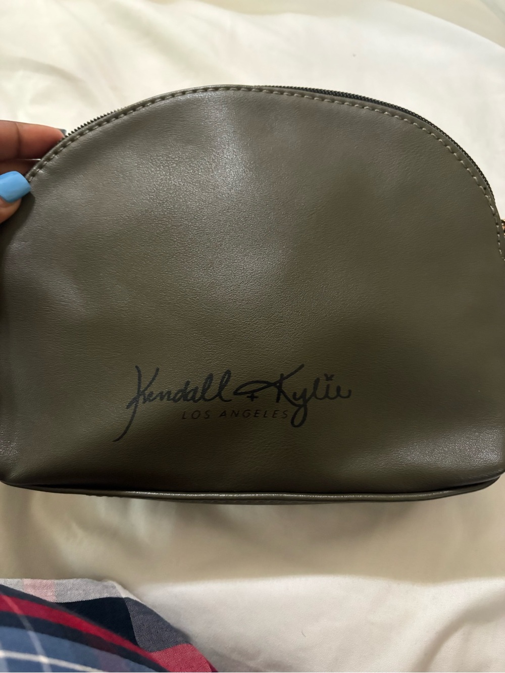 Kendall & Kylie Olive Faux-Leather Toiletry Pouch